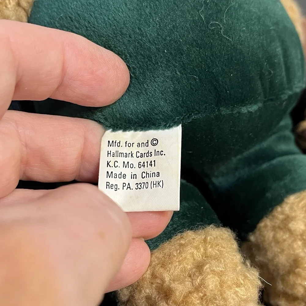 Hallmark Kiss Kiss Mistletoe Stuffed Teddy Bear Replacement Snowflake Bibs Green